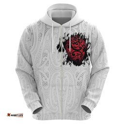 RugbyLife Shop New Zealand Maori Heart Tribal Personalised Hoodie Polynesian Patterns LT9