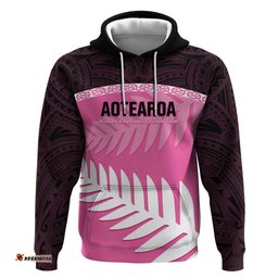 RugbyLife Shop Custom New Zealand Aotearoa Cricket Hoodie Go White Silver Fern LT14