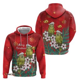 RugbyLife Shop New Zealand Kakapo Christmas Hoodie Owl Parrot Santa Sliver Fern Manuka - Red LT14