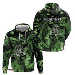 RugbyLife Shop Personalised Maori Romantic Valentine Hoodie The Hongi Kiss Green Galaxy DT05
