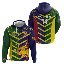 RugbyLife Shop Custom Sri Lanka And Australia Cricket Hoodie 2025 The Lions Baggy Greens Together LT14