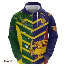 RugbyLife Shop Custom Sri Lanka And Australia Cricket Hoodie 2025 The Lions Baggy Greens Together LT14