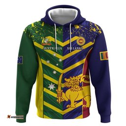 RugbyLife Shop Custom Sri Lanka And Australia Cricket Hoodie 2025 The Lions Baggy Greens Together LT14