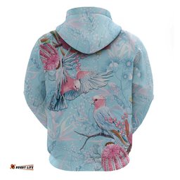 RugbyLife Shop Galah Birds Australia Baby Blue & Pink Hoodie LT7