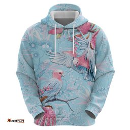RugbyLife Shop Galah Birds Australia Baby Blue & Pink Hoodie LT7