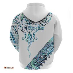 RugbyLife Shop Kahui Whetu Paua shell Kowhaiwhai Taniko Personalised Hoodie Manta Ray Shark-Turtle Maori Tribal Style LT9