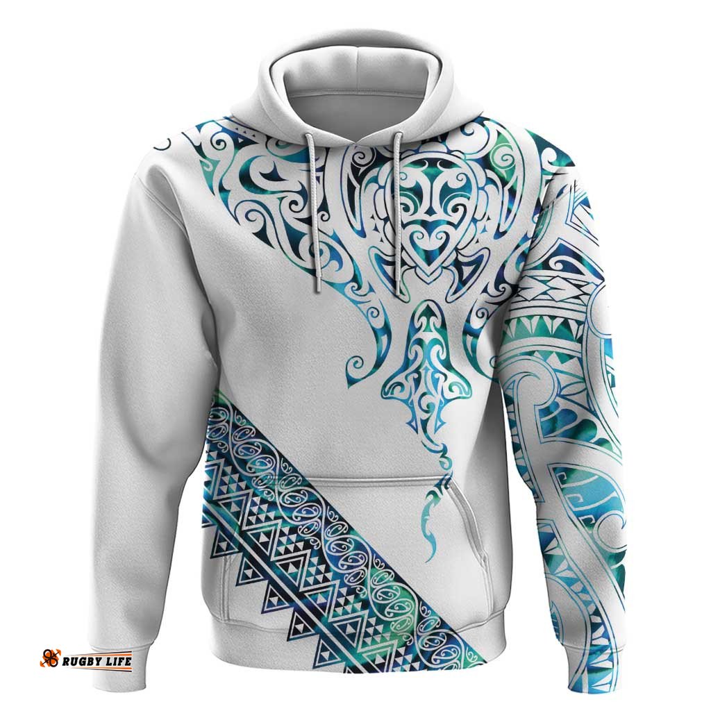 RugbyLife Shop Kahui Whetu Paua shell Kowhaiwhai Taniko Personalised Hoodie Manta Ray Shark-Turtle Maori Tribal Style LT9