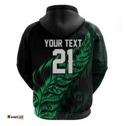 RugbyLife Shop New Zealand Lawn Bowls Custom Hoodie Green Maori Warrior Tribal Silver Fern LT9