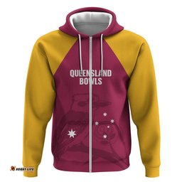RugbyLife Shop Custom Queensland Bowls Australia Hoodie Go Champions QLD Kookaburra LT14