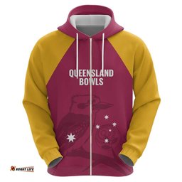 RugbyLife Shop Custom Queensland Bowls Australia Hoodie Go Champions QLD Kookaburra LT14