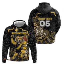 RugbyLife Shop Custom Richmond Football Hoodie Aboriginal Dot Art Pattern DT05