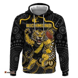 RugbyLife Shop Custom Richmond Football Hoodie Aboriginal Dot Art Pattern DT05