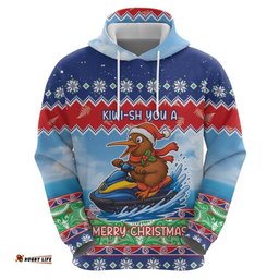 RugbyLife Shop New Zealand Christmas Hoodie Funny Jet Ride Kiwi Xmas LT05