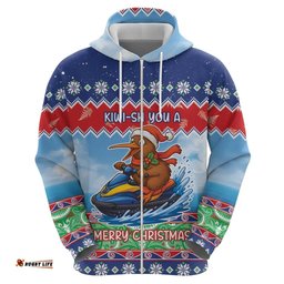 RugbyLife Shop New Zealand Christmas Hoodie Funny Jet Ride Kiwi Xmas LT05