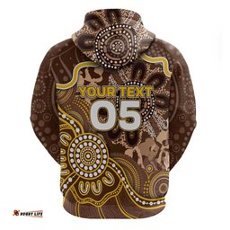 RugbyLife Shop Custom Hawks Football Hoodie Aboriginal Dot Art Pattern DT05