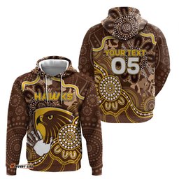 RugbyLife Shop Custom Hawks Football Hoodie Aboriginal Dot Art Pattern DT05
