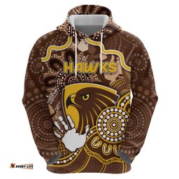 RugbyLife Shop Custom Hawks Football Hoodie Aboriginal Dot Art Pattern DT05