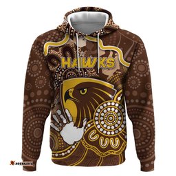 RugbyLife Shop Custom Hawks Football Hoodie Aboriginal Dot Art Pattern DT05