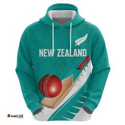 RugbyLife Shop Custom New Zealand Cricket Hoodie Kiwi Birds Haka Dance Turquoise Fern Sporty Style LT03