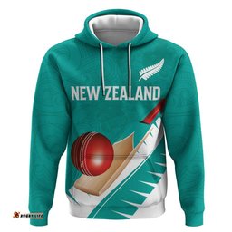 RugbyLife Shop Custom New Zealand Cricket Hoodie Kiwi Birds Haka Dance Turquoise Fern Sporty Style LT03