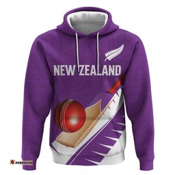 RugbyLife Shop Custom New Zealand Cricket Hoodie Kiwi Birds Haka Dance Purple Fern Sporty Style LT03