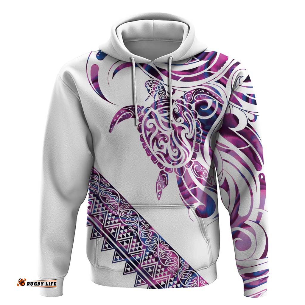 RugbyLife Shop Mawhero Paua shell Kowhaiwhai Taniko Personalised Hoodie Turtle Tattoo Maori Tribal Style LT9