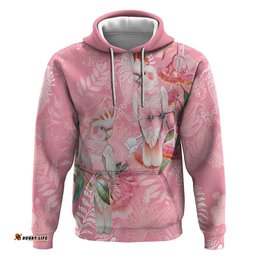 RugbyLife Shop Personalised Galah Cockatoo Eucalyptus Flowers Hoodie Australian Breast Cancer Spirit LT9