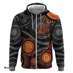 RugbyLife Shop NAIDOC Week 50 Years Deadly Personalised Hoodie Aboriginal Art LT14