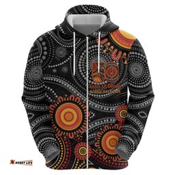 RugbyLife Shop NAIDOC Week 50 Years Deadly Personalised Hoodie Aboriginal Art LT14