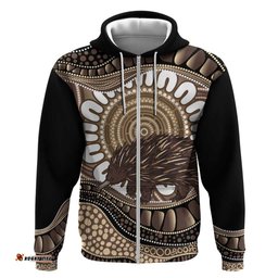 RugbyLife Shop Indigenous Echidna Australia Hoodie Australian Aboriginal Art Proud LT14