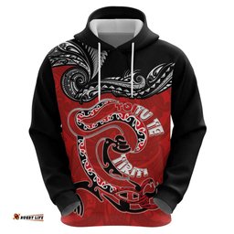 RugbyLife Shop Personalised Aotearoa Toitu Te Tiriti Hoodie Taniwha Tribal Motifs LT03