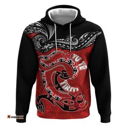 RugbyLife Shop Personalised Aotearoa Toitu Te Tiriti Hoodie Taniwha Tribal Motifs LT03
