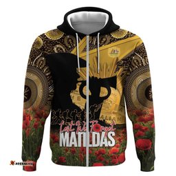 RugbyLife Shop Personalised Australia Matildas ANZAC Day Hoodie Last Post Poppy Lest We Forget LT14