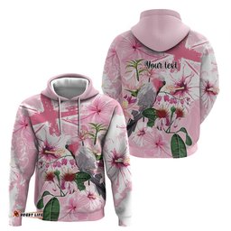 RugbyLife Shop Personalised Australia Day Hoodie Pink Parrot Bird Opal Art LT9