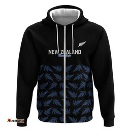RugbyLife Shop New Zealand Silver Fern Cricket Custom Hoodie Black Cap T20 Version LT14