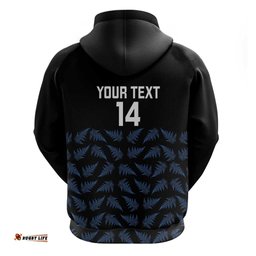 RugbyLife Shop New Zealand Silver Fern Cricket Custom Hoodie Black Cap T20 Version LT14