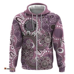 RugbyLife Shop Personalised NAIDOC Week 50 Years Deadly Always Hoodie Pink Aboriginal Artwork Dot Painting LT9