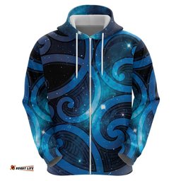 RugbyLife Shop New Zealand Maori Matariki Hoodie Galaxy Kowhaiwhai LT7