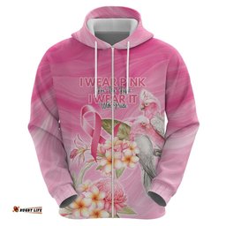 RugbyLife Shop Personalised I Wear Pink For The Fight Hoodie Australian Breast Cancer Spirit LT9