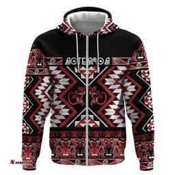 RugbyLife Shop Personalised Aotearoa Waitangi Hoodie Taniko Motifs - Mania Gecko LT7