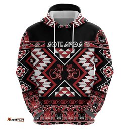 RugbyLife Shop Personalised Aotearoa Waitangi Hoodie Taniko Motifs - Mania Gecko LT7