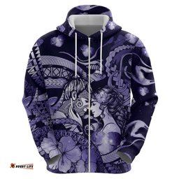 RugbyLife Shop Personalised Maori Romantic Valentine Hoodie The Hongi Kiss Purple Galaxy DT05