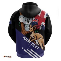 RugbyLife Shop Personalised Australia Kangaroo Koala Together Hoodie Special Edition LT01