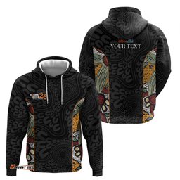RugbyLife Shop Personalised NAIDOC Deadly 50 Years Hoodie Minimalist Aboriginal Art LT9