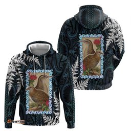 RugbyLife Shop New Zealand Weka Hoodie Maori Hen Koru Pattern LT05