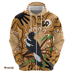 RugbyLife Shop Personalised Australia Magpie NAIDOC Week 2026 Hoodie 50 Years of Deadly Aboriginal Art LT14