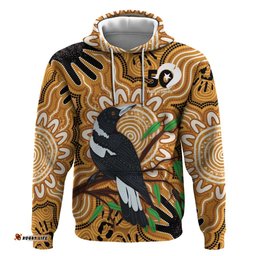 RugbyLife Shop Personalised Australia Magpie NAIDOC Week 2026 Hoodie 50 Years of Deadly Aboriginal Art LT14