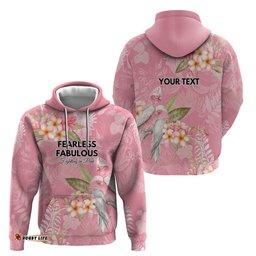 RugbyLife Shop Personalised Galah Cockatoo Fighting in Pink Hoodie Australian Breast Cancer Spirit LT9