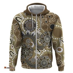 RugbyLife Shop Personalised NAIDOC Week 50 Years Deadly Always Hoodie Brown Aboriginal Artwork Dot Painting LT9