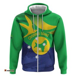 RugbyLife Shop Personalised Australia Christmas Island Hoodie Wilayah Pulau Krismas Flag Color LT14